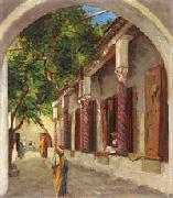 Johann Georg Grimm Arabische Gasse . oil painting on canvas